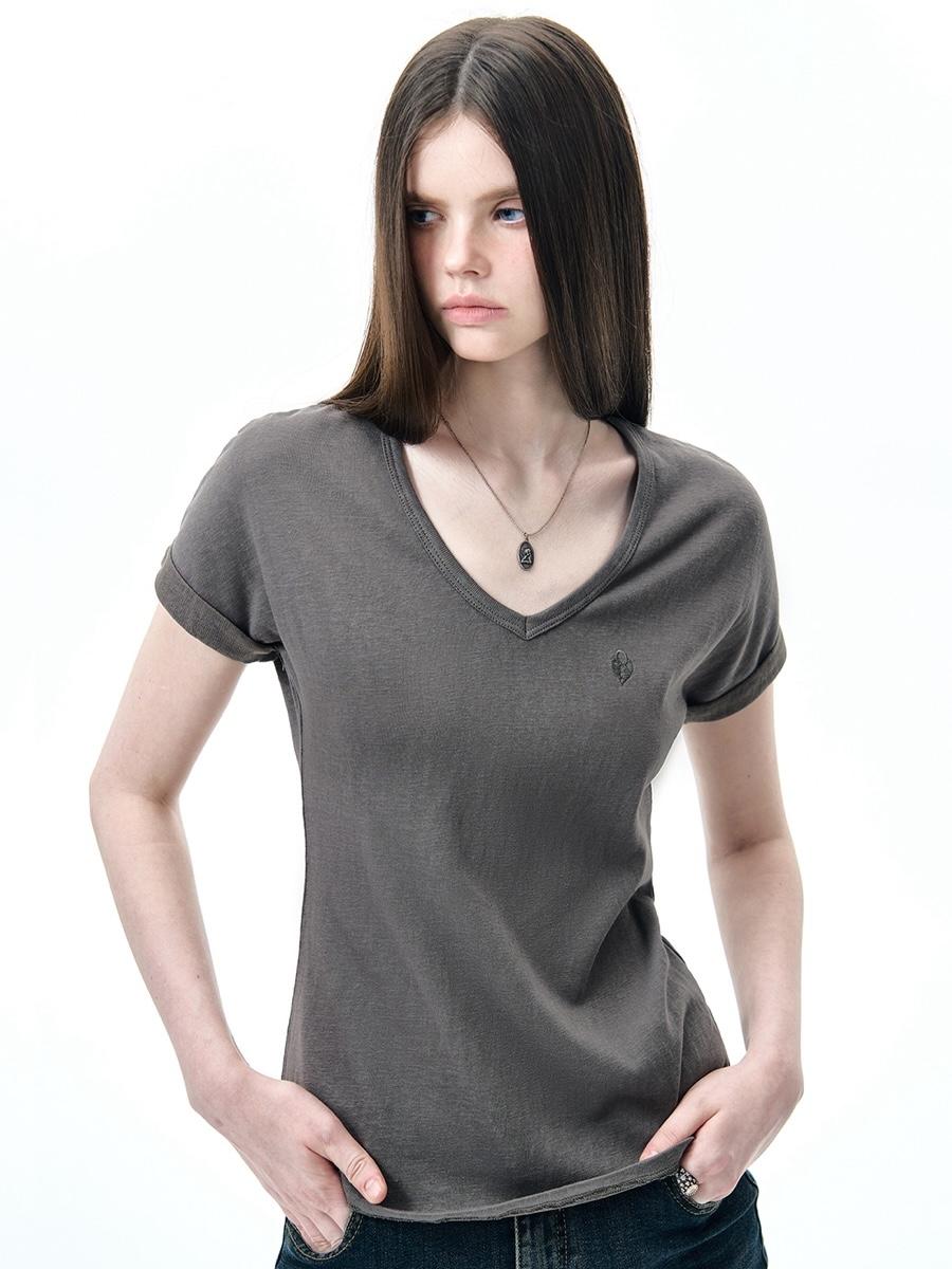 NECY STUDIO Soft Muse V-Neck Tee (3color)