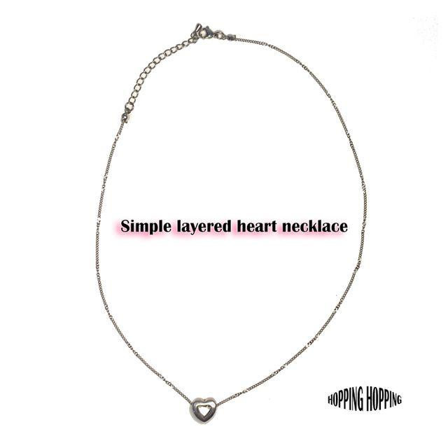 [ 사은품 증정 이벤트 ]Simple layered heart necklace / 심플레이어드하트목걸이