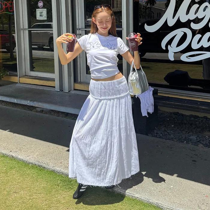 Pure Pleats Maxi Skirt Off-White