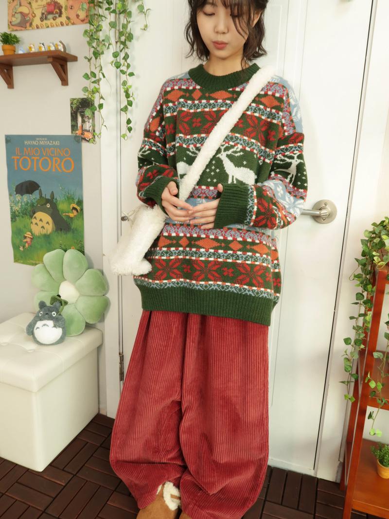 Nordic snowy knit ( 2 color )