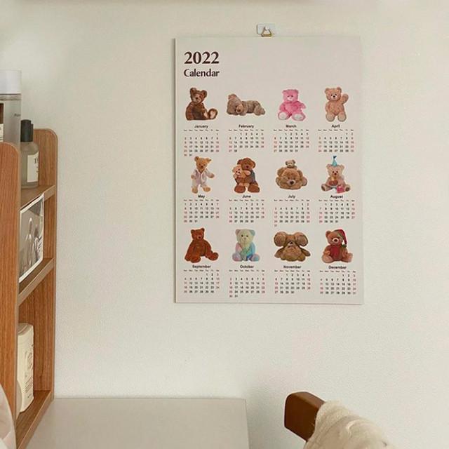 2022년 테디베어 곰돌이 캘린더 포스터 벽걸이 액자 달력 A3