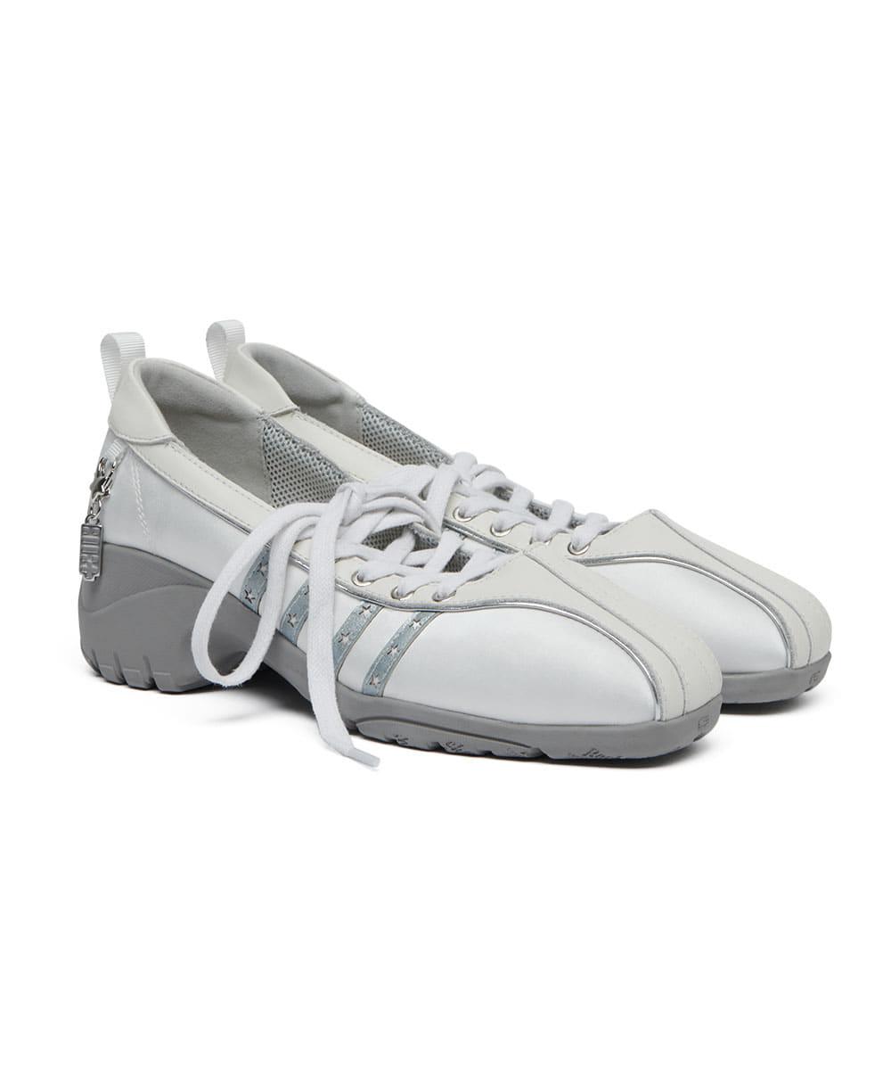 [× ILLIT] BLISS HEEL LACEUP SNEAKERS - WHITE