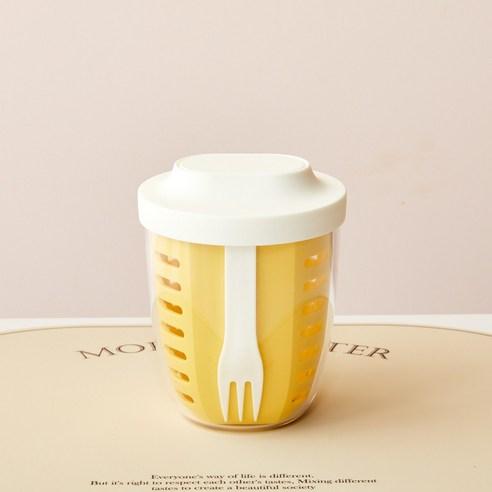모던하우스 휴대하기 편리한 채반형 과일 야채 컵 옐로우 650ml, 12 x 12 x ..., 1개