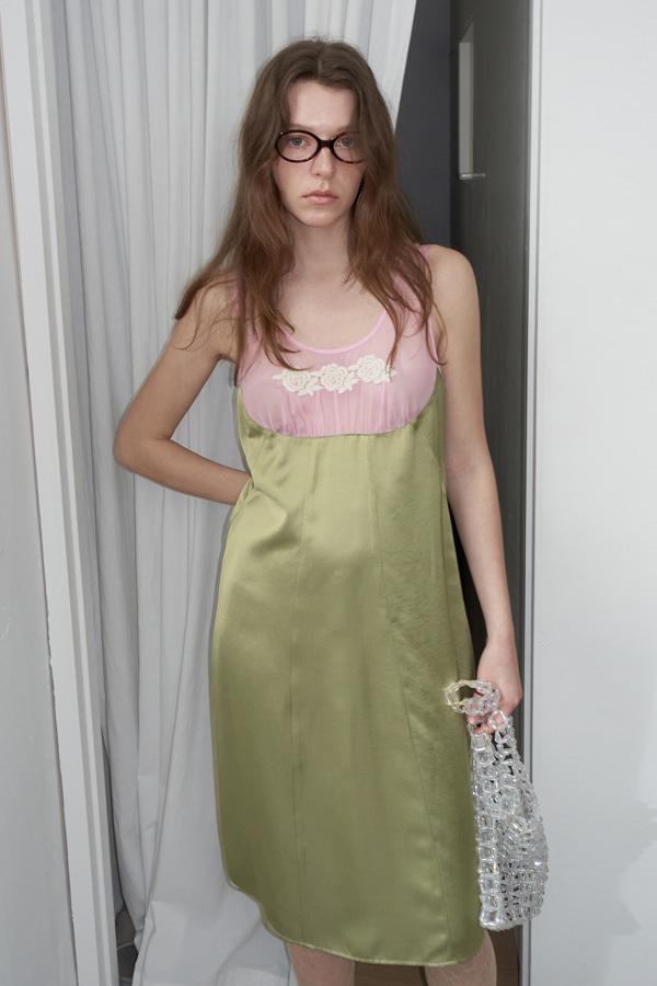 FLOWER SATIN OPS_PINK OLIVE