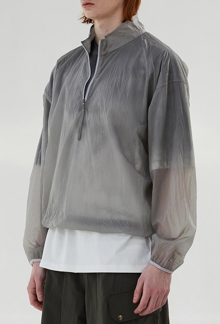 WASHED SEE THROUGH ANORAK (SILVER)