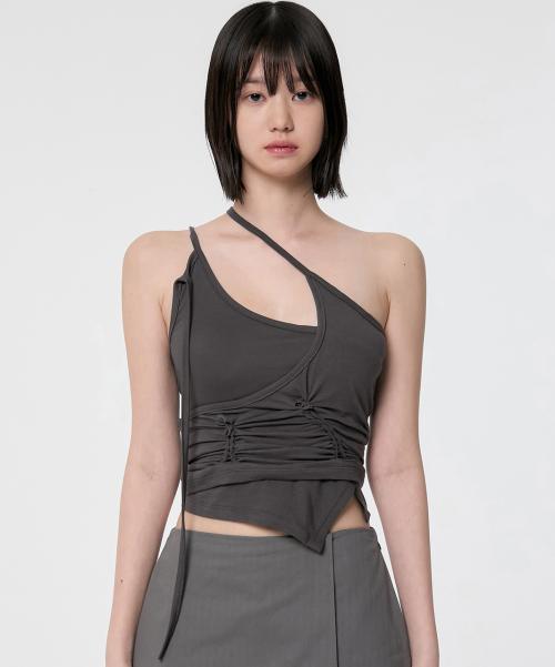 [SET] Handmade Twisted Layered Top (FL-118_Charcoal)
