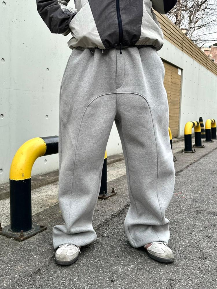 4Co 와이드 벌룬 스웻팬츠 3510 Curved Line Sweat PT