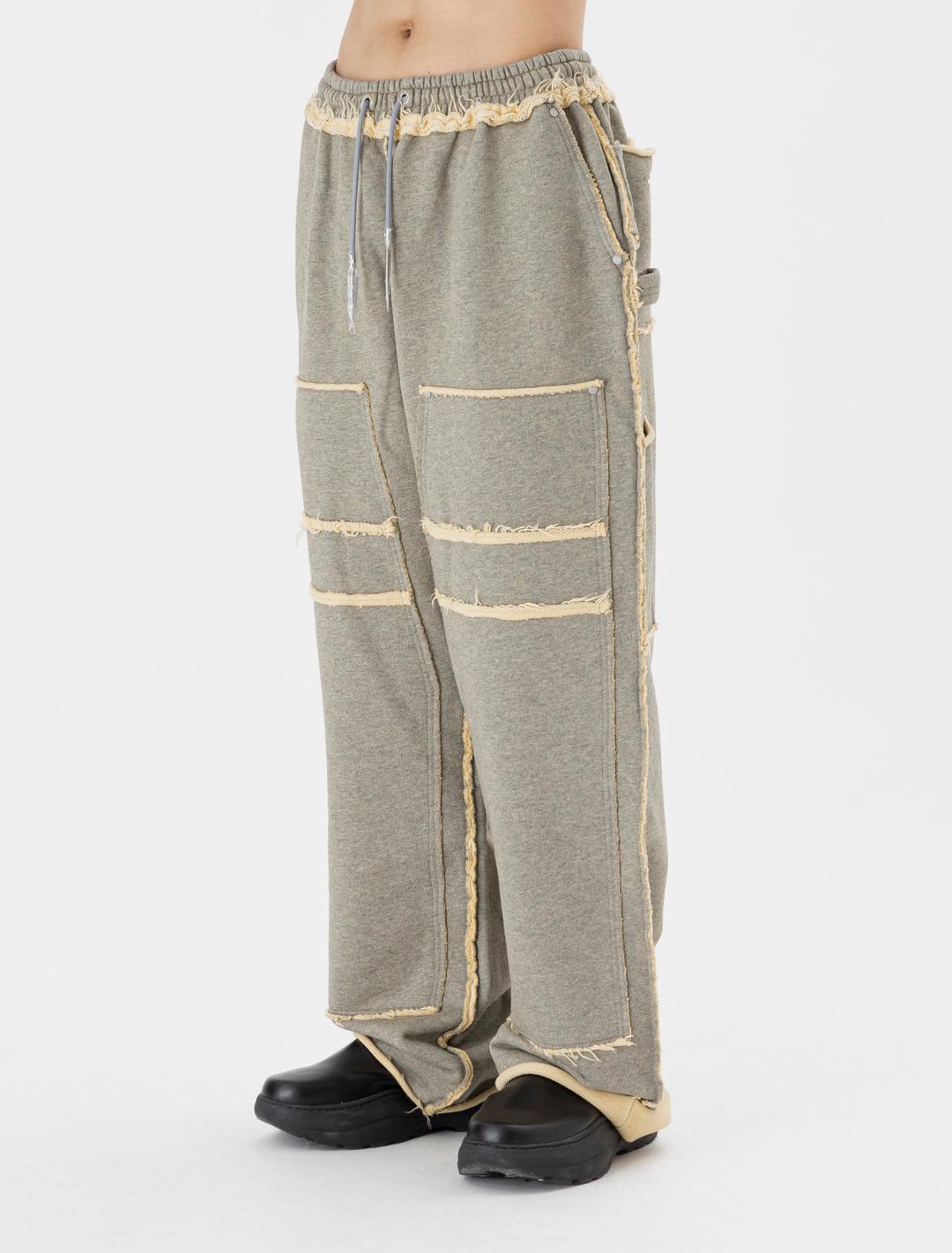 산쿠안즈 로우 디테일 스웨트 팬츠 그레이 - empty