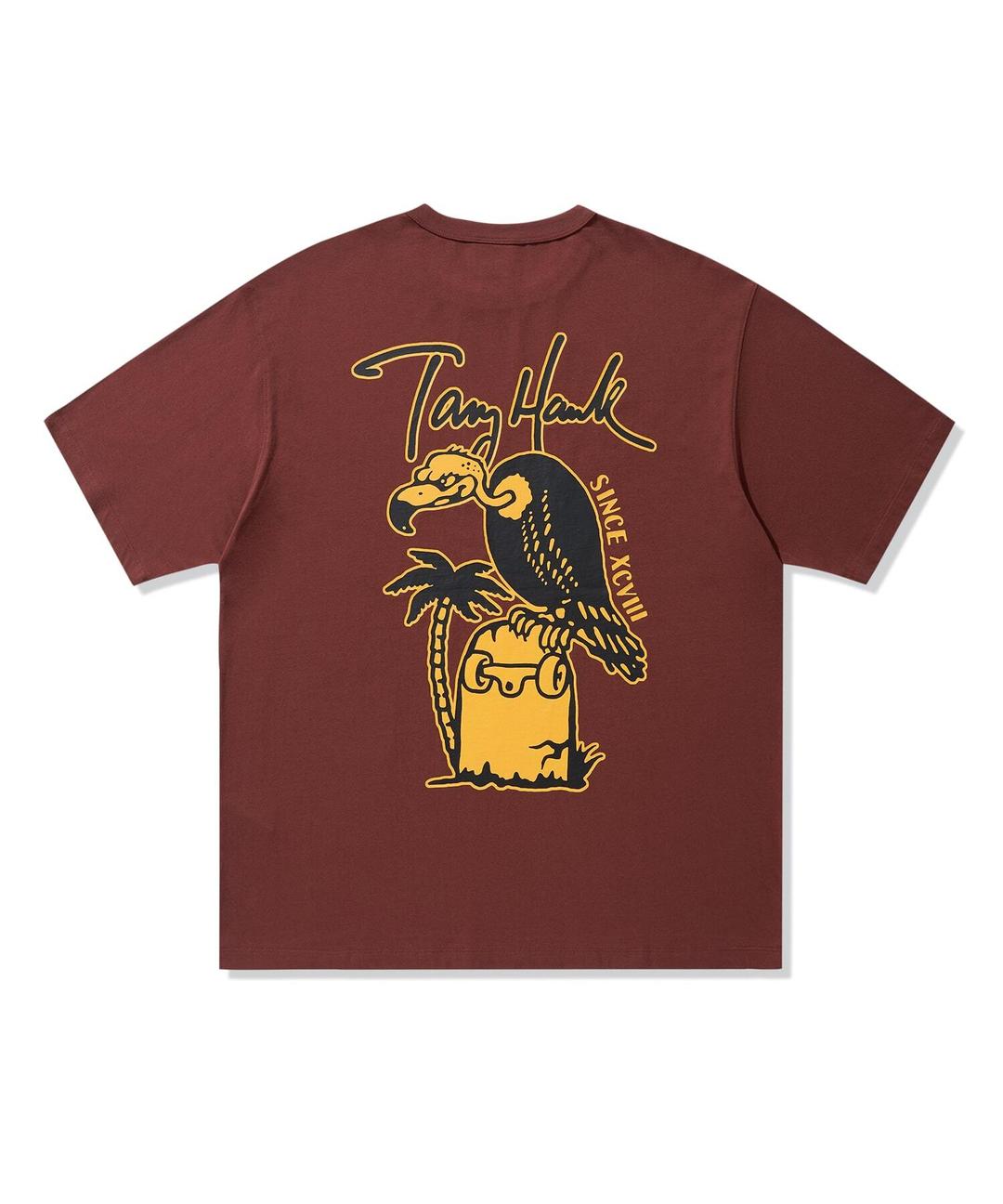 호크 버드 그래픽 티셔츠 브릭
