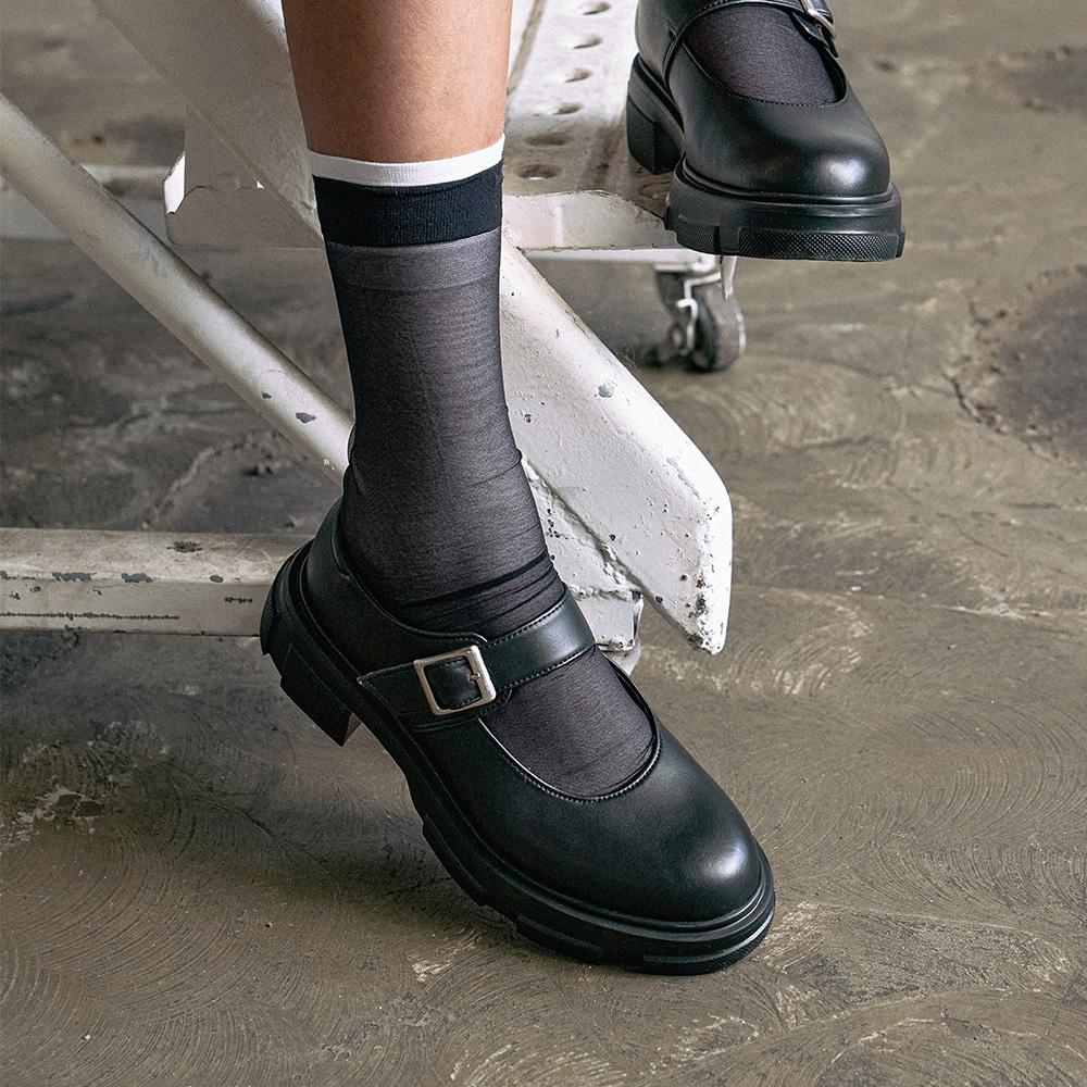 여성 메리제인 청키힐 HS-4311 BLACK