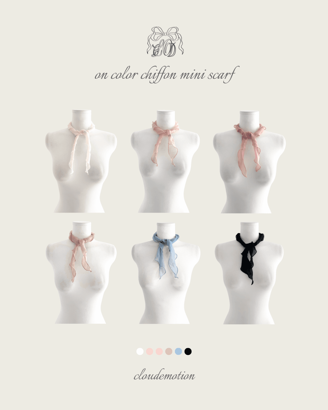 클라우드이모션 [수채화🎨] on color chiffon mini scarf