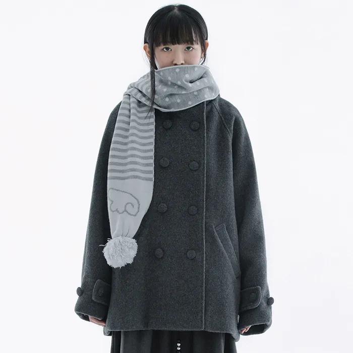 Hooded half coat (Charcoal)