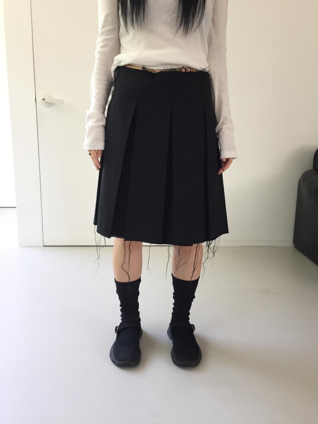 pleats wrap cutting skirt (2c)