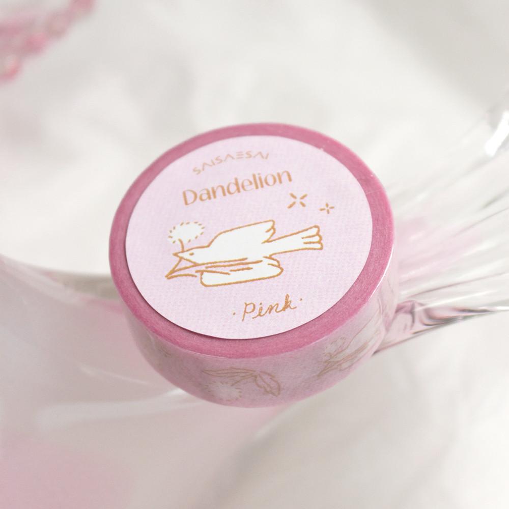 [사이새사이] 퐁실퐁실 민들레 핑크 마스킹테이프