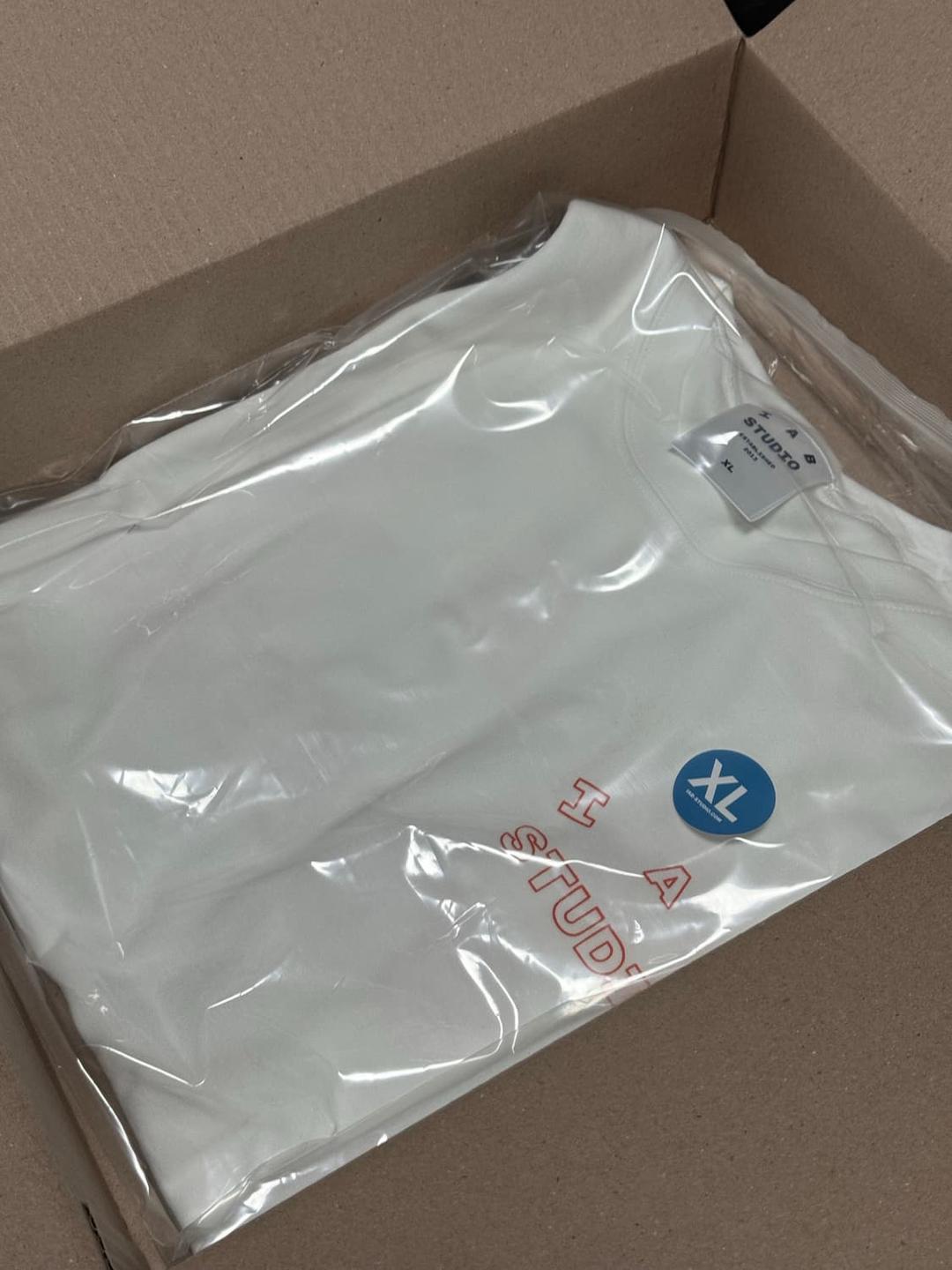 [XL] 아이앱 라인 로고 티셔츠 화이트 오렌지 | 후루츠패밀리