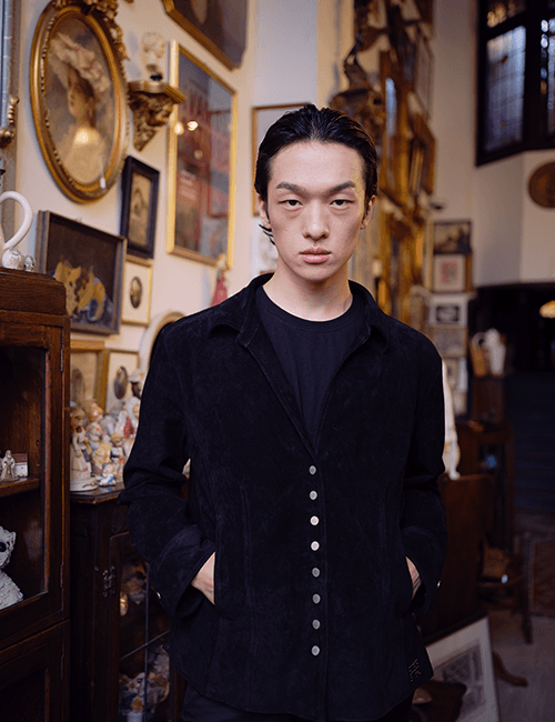 (limited)예약배송 FR stud suede jacket in black