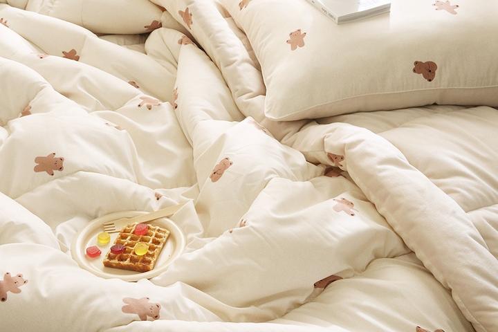 [15%쿠폰] 코지베어 먼지없는 세미극세사 차렵이불세트 SS/Q/K 4컬러