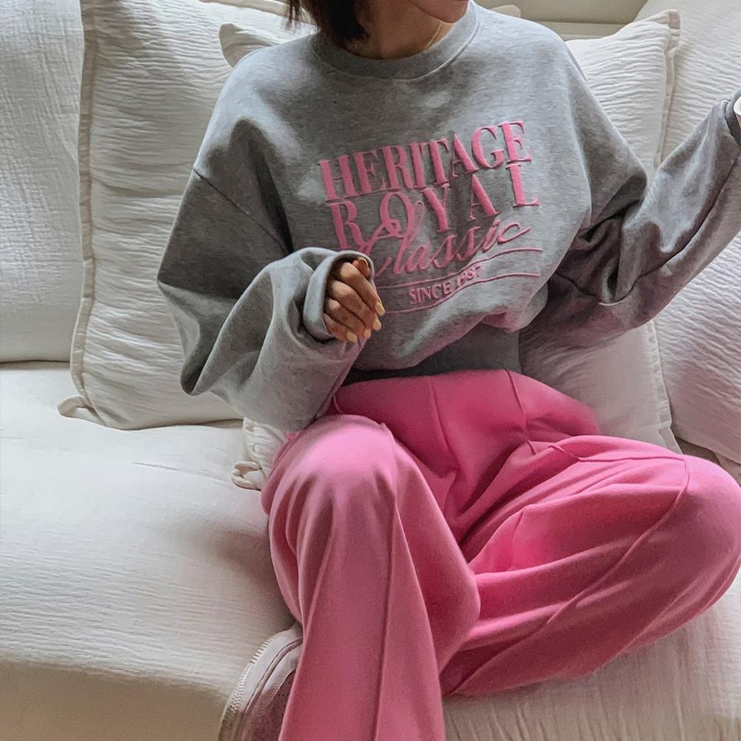 떳다그녀 헤리티지 맨투맨 팬츠 세트 - 캐주얼 세트 | 쿠팡