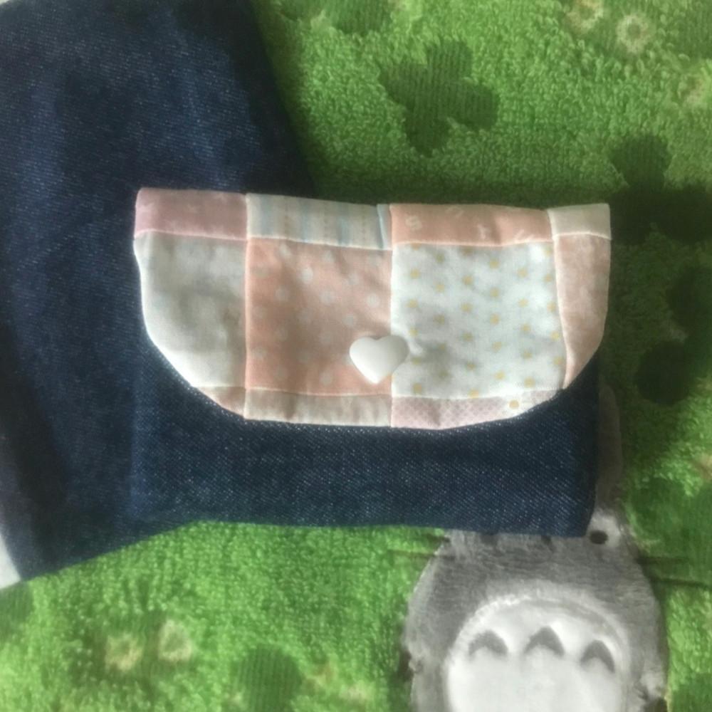 패치워크 데님 양면 카드지갑