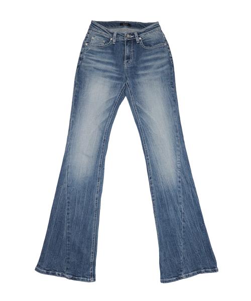 WRINKLE CAT WASHING DENIM PANTS LIGHT BLUE