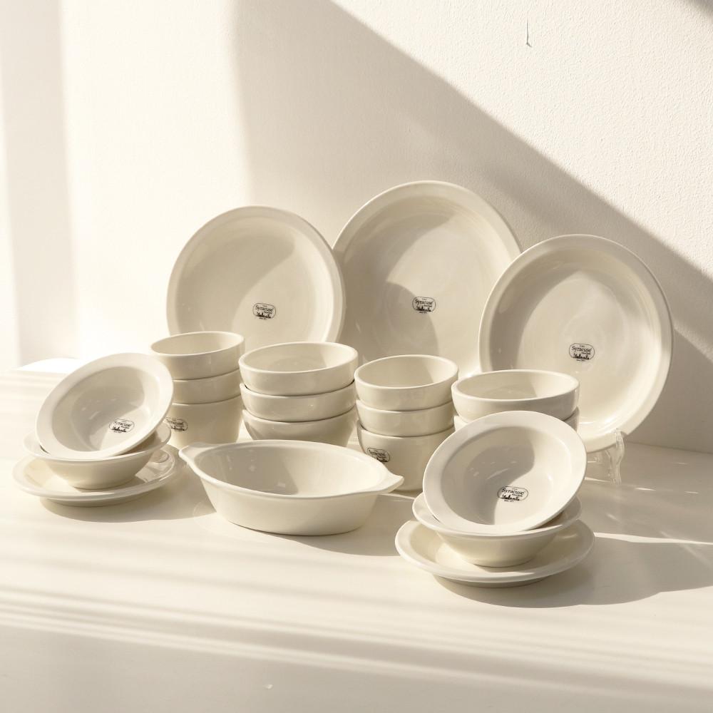 시라쿠스 뉴욕 신혼부부 6인 그릇세트 22p 혼수 킹스인 식기 화이트