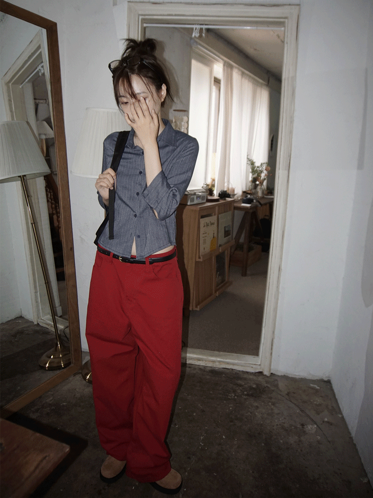 김아홉 ST 슬림핏 7부 셔츠