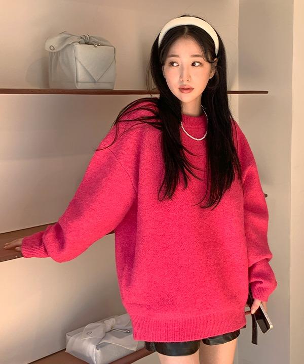 로즐리 디브 울 박시핏 니트