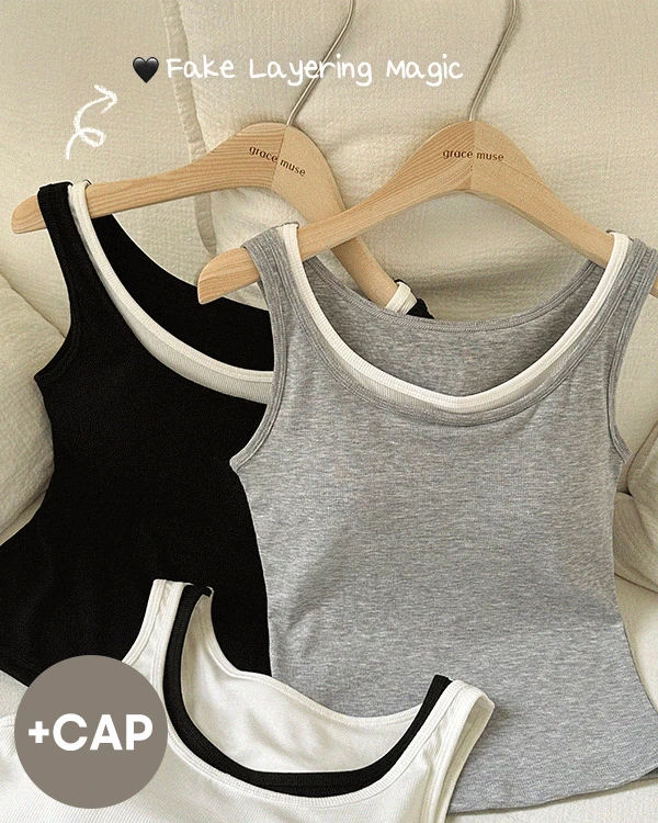 [무료배송][텐셀혼방/속옷FREE]비오 여름 텐셀 레이어드 캡내장 슬리브리스