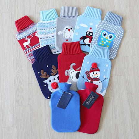 (니트커버 추가입고) 독일 파쉬 보온 물주머니 커버 핫팩 찜질 팩 주머니 (고급형)  + 커버 세트 (랜덤)