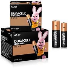 듀라셀 알카라인 건전지 AA 20p + AAA 20p