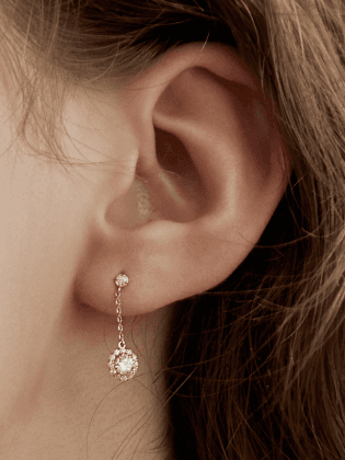 [14K] 샤인클래식 드롭 귀걸이