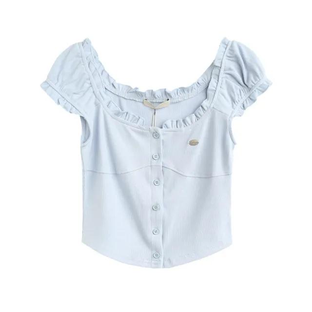 프릴 컬러 반팔 티셔츠 226395525