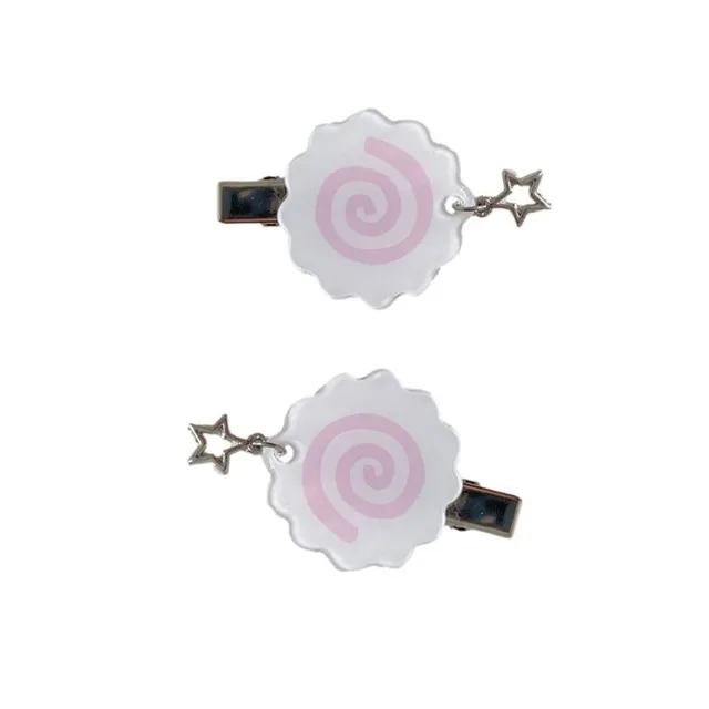 🍥당일출고🍥 나루토마키 별 y2k 키치 미니 옆머리 앞머리 헤어 집게핀 (one color)