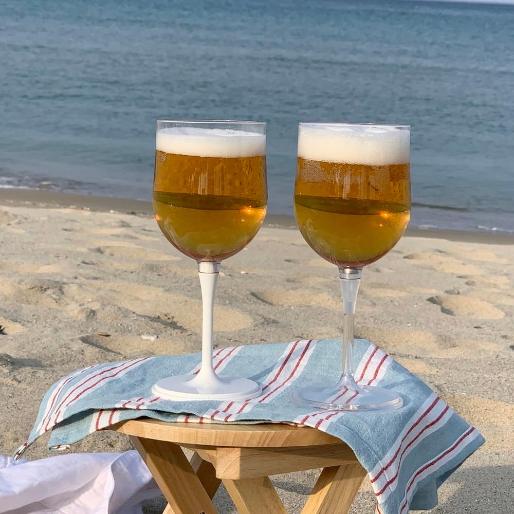 휴대용 와인잔 피크닉 안깨지는 캠핑용 맥주 플라스틱 케이스포함 야외 매트 한강 르피크닉