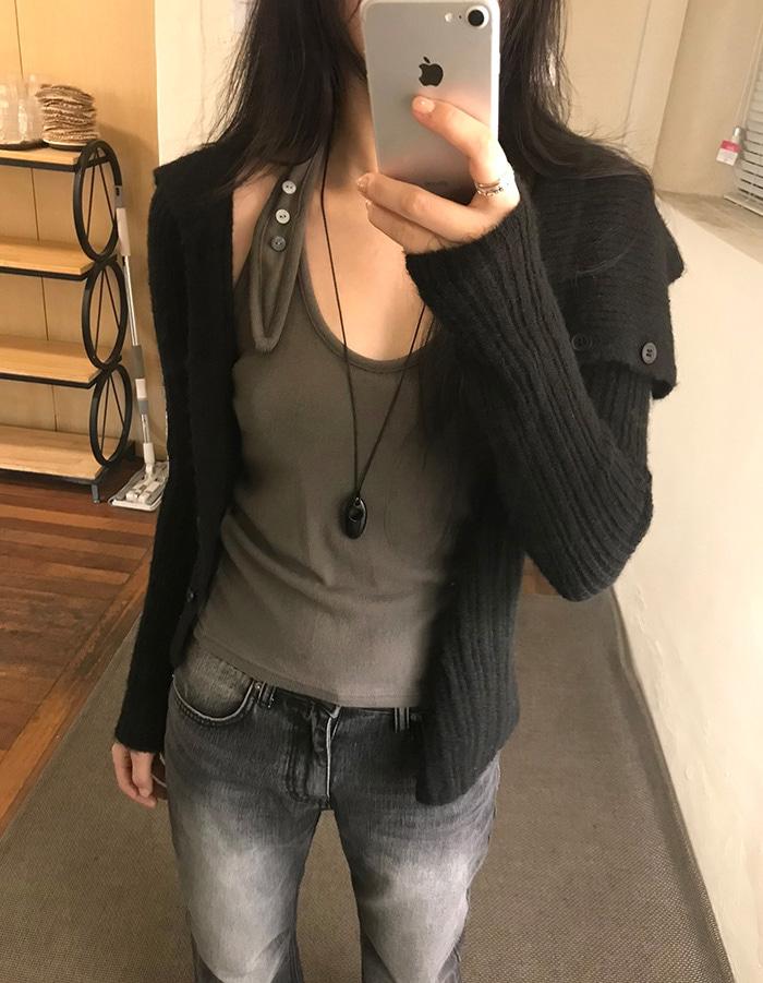 르에브 [MD픽] 드롭 버튼 슬리브리스