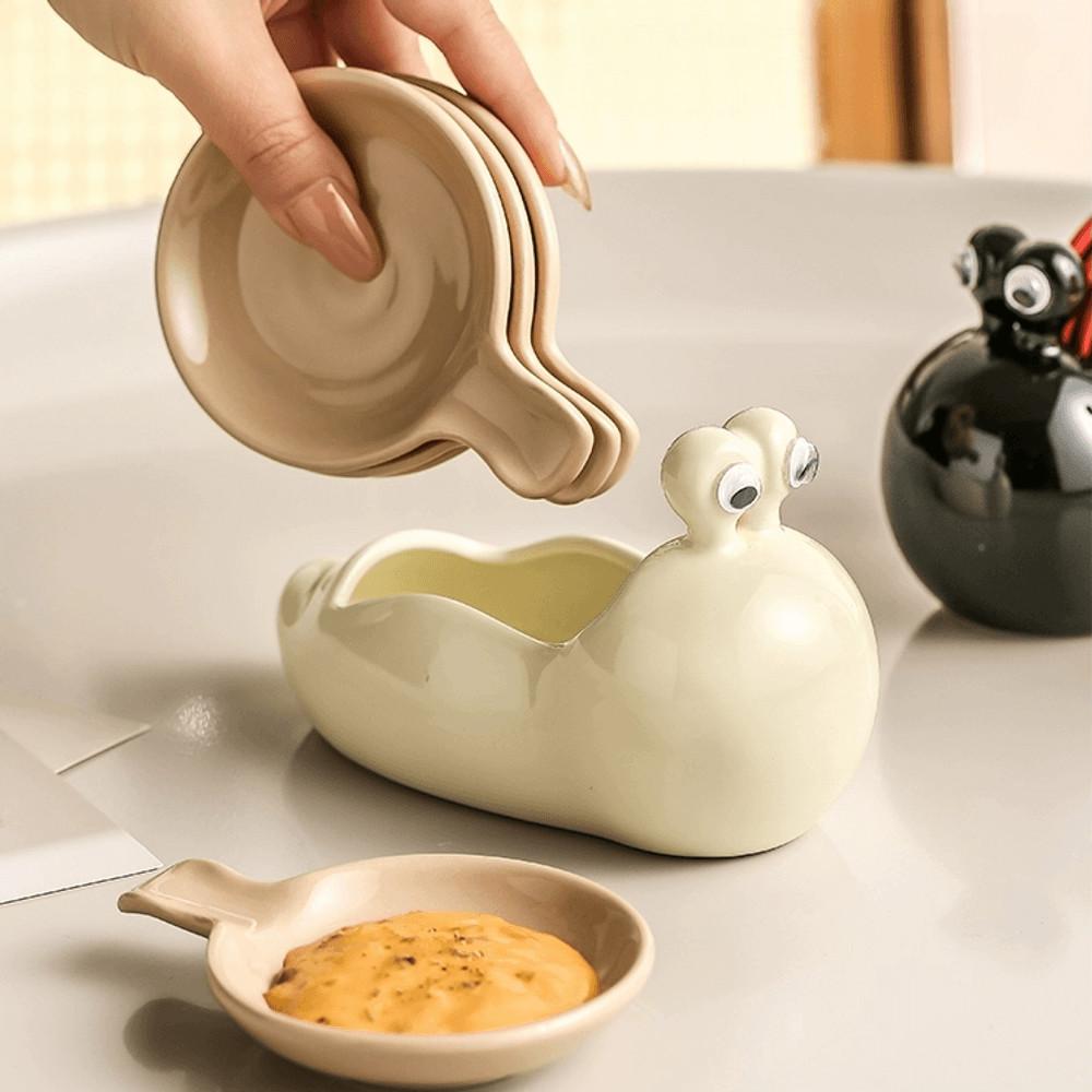 귀여운 세라믹 달팽이 소스볼 종지 세트 4p