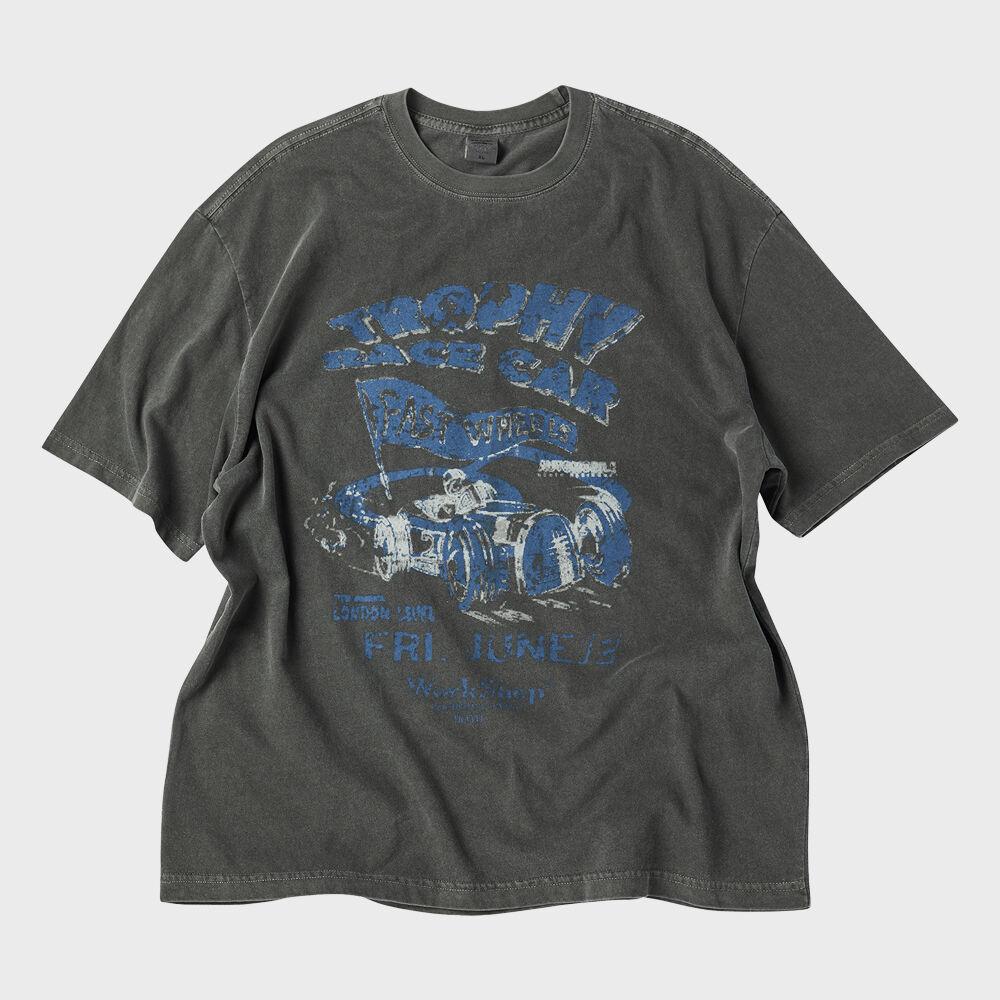 트로피 레이서 피그먼트 반팔티 블랙 차콜