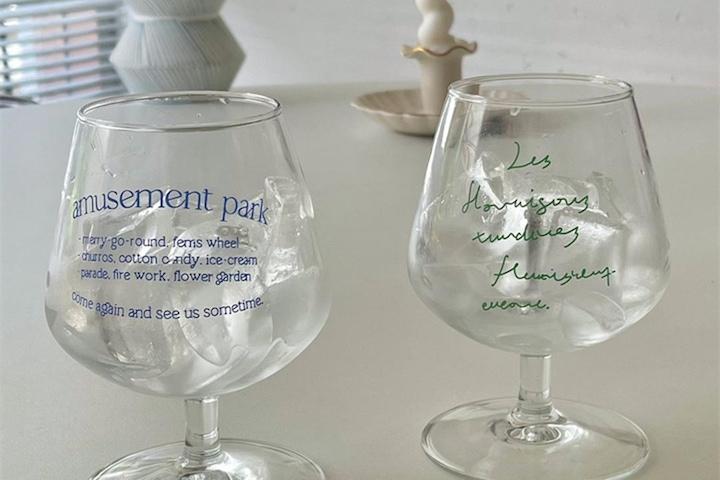 레터링 고블렛잔 와인잔 2컬러
