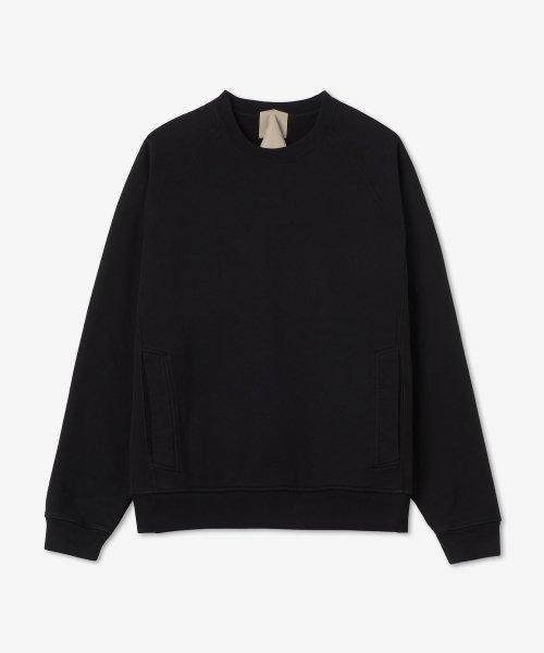 남성 가먼트다이드 코튼 져지 포켓 맨투맨 - 블랙 / 22CTCUF03150999FW22