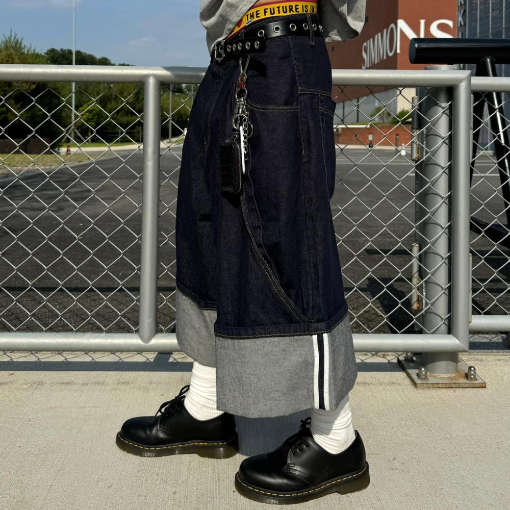 프랭크 셀비지 커브드 버뮤다 팬츠(남녀공용)