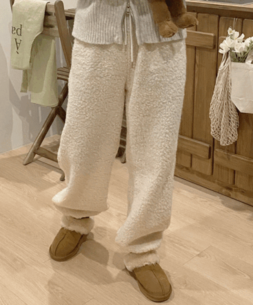 [무료배송]뽀글이 시어링 밴딩 조거 롱 트레이닝 팬츠