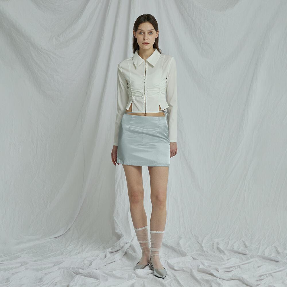 새틴 리본 미니스커트