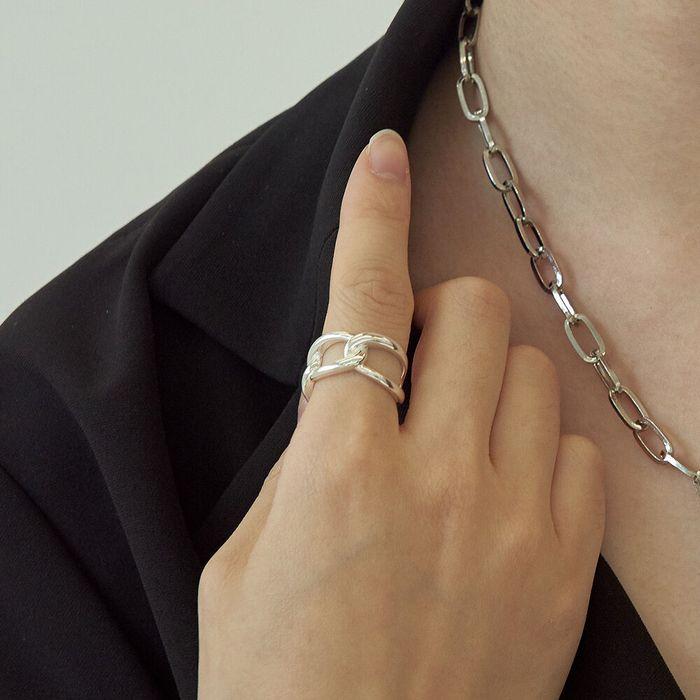 twist bold ring-silver