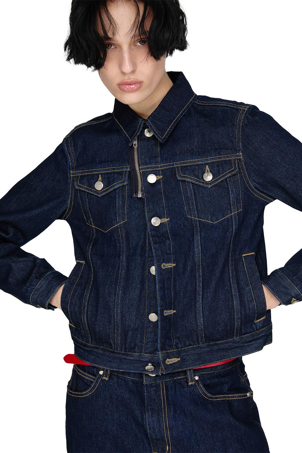 Zip-up Denim Jacket, INDIGO
