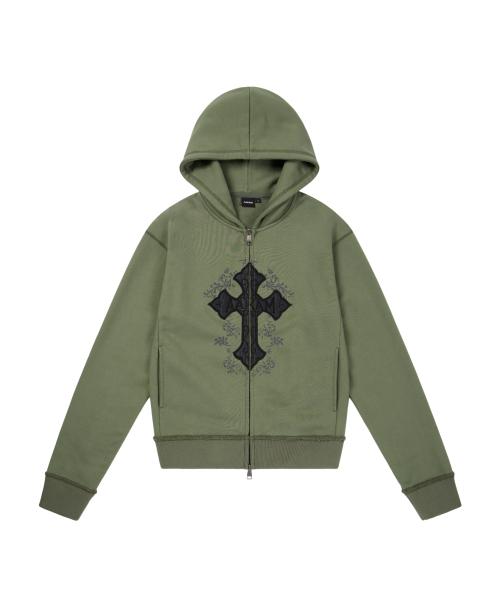 AKM CROS2 Zip-Up Hoodie (Khaki)