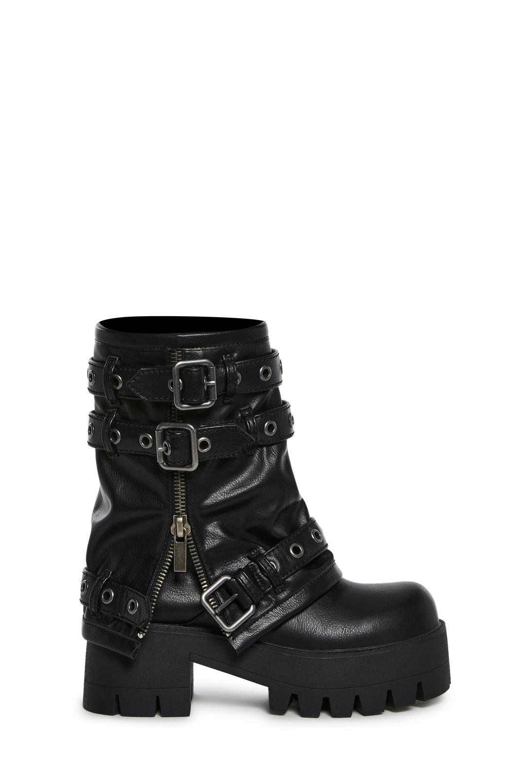 Warp Combat Boots - Black - BLACK / US 5