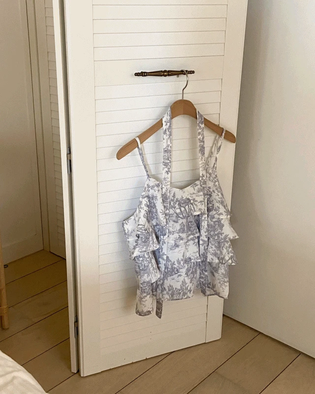 [빅사이즈]🌸여행룩,벚꽃/ 나염 스모크 나시&타이 SET