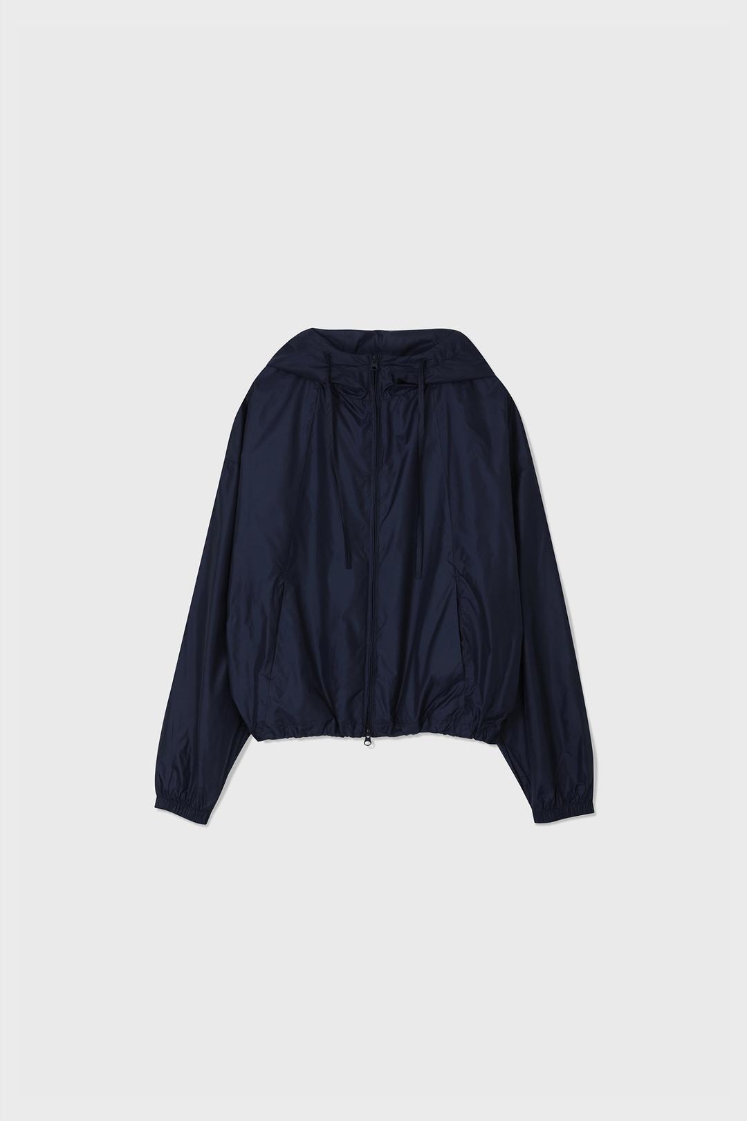 GLOSSY HOODIE ANORAK (NAVY)