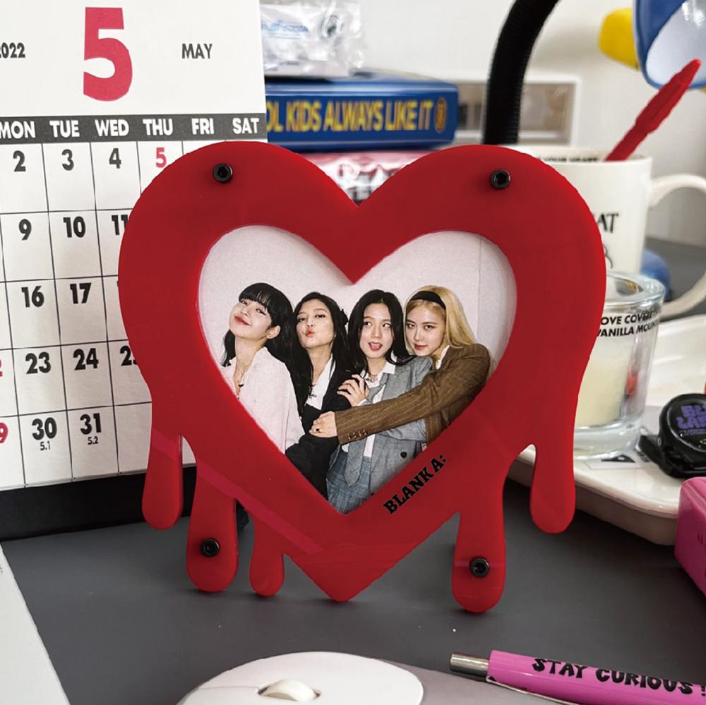 멜팅 레드 하트 아크릴 액자 아이돌 포카 포토카드 프레임 폴꾸 사진 굿즈 보관용