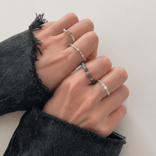 이어앤디어 시그니처 담수진주 원석 비즈 반지 시리즈 VER.3